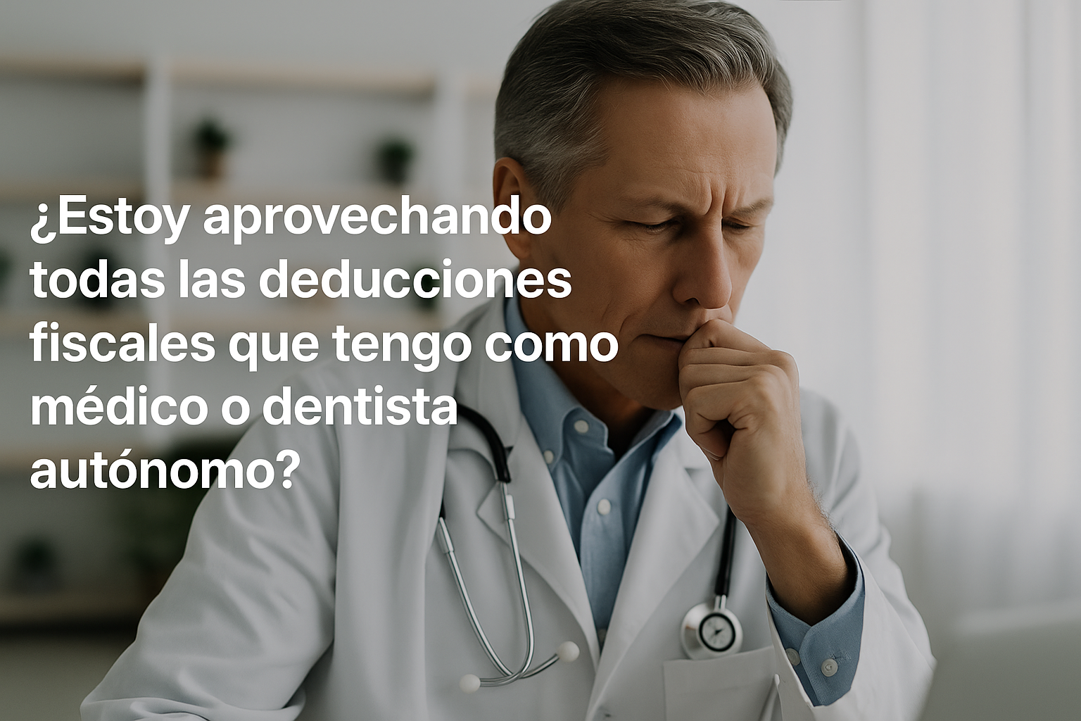 🤔 ¿Estoy aprovechando todas las deducciones fiscales que tengo como médico o dentista autónomo?